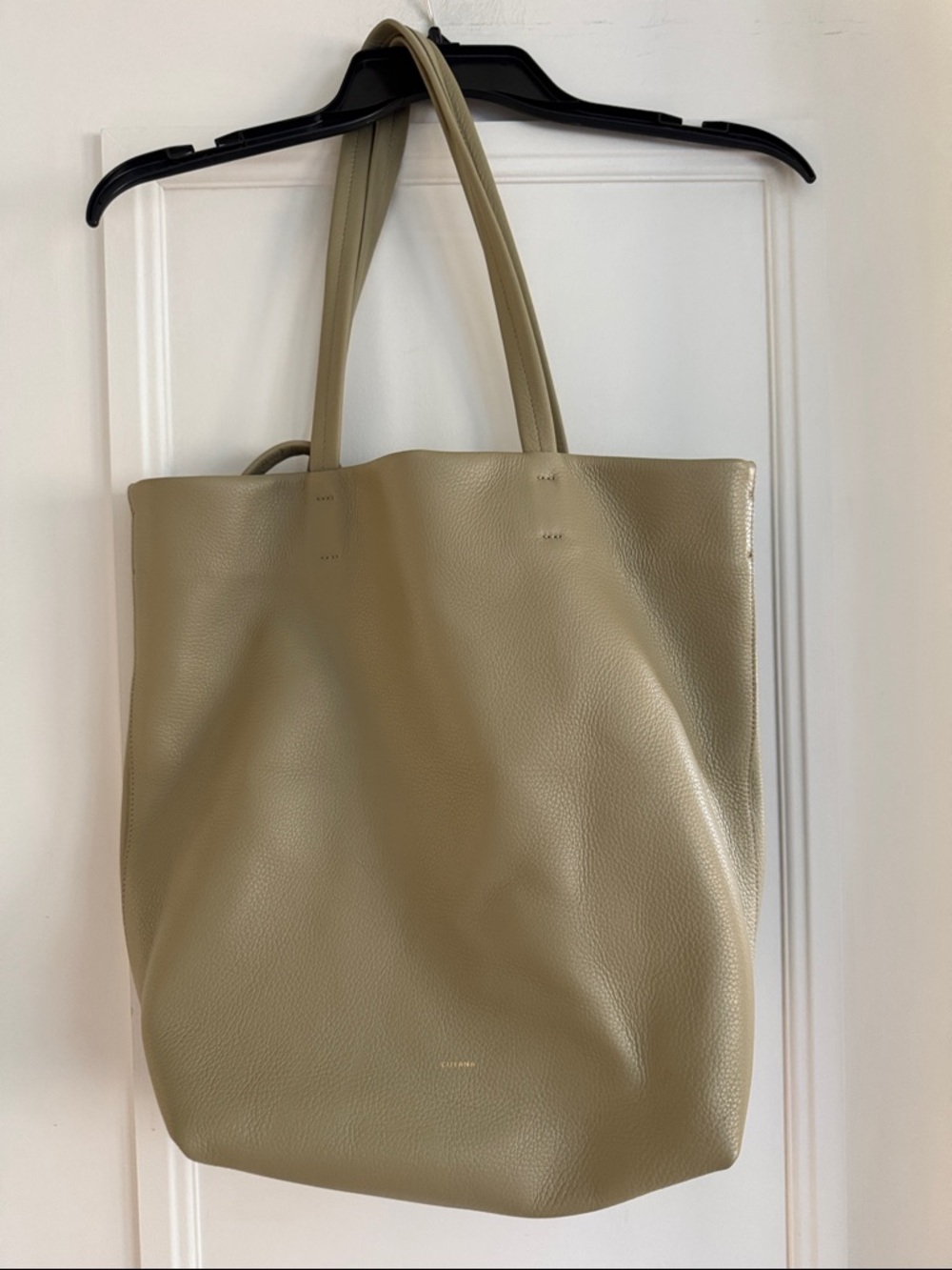 Cuyana Tall easy tote Minimalist light sage green Leather Tote Bag